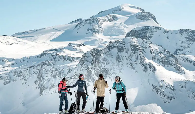 Skiers in Tignes