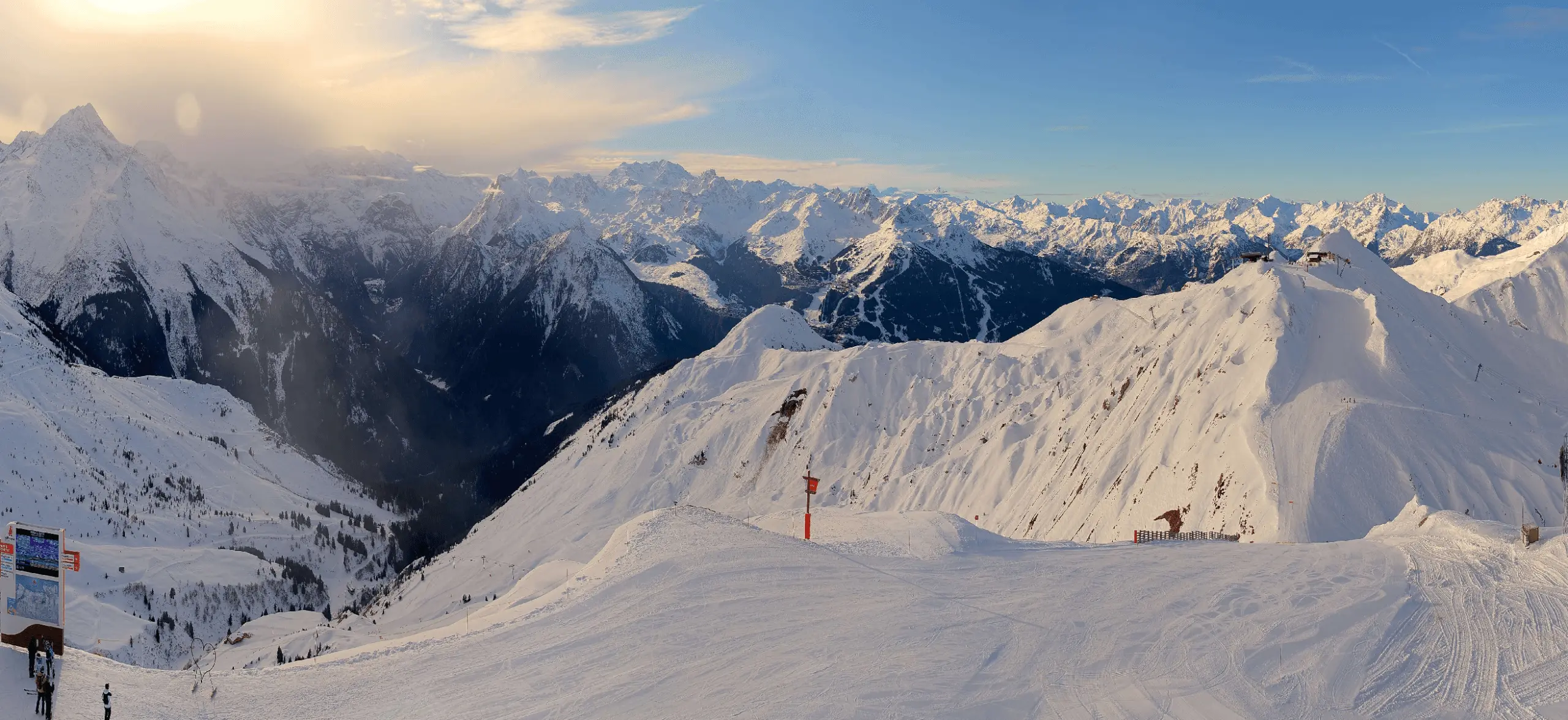 skiing in the alps