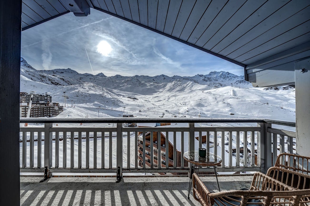 View from the self catered ski chalets in val thorens